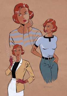 Berthet | Pin-Up, illustration couleurs Ã  l’encre de Chine … | Banque Dessinée