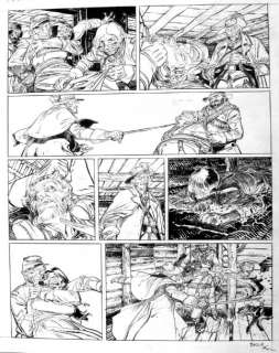 Boucq | Â« Bouncer Â». Encre de Chine noire pour la planche 22 de l’album Â« | Tessier Sarrou