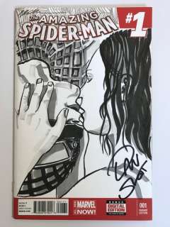 The Amazing Spider-Man #1 - Blank Sketch Variant with Original Artwork by Nick Gribbon + Signed by Dan Slott - (2014) | Catawiki