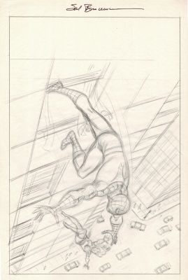 Sal Buscema | Spider-Man Saving Woman, 1970S Pencil Splash Drawn Full Size | Romitaman
