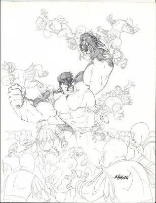 Dave Johnson | Hulk #10 Detailed Pencil Prelim For Cover (1999) | Romitaman