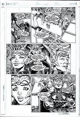 Chris Weston | Weston, Chris - Alan Moore’s Tom Strongs Terrific Tales #11 Full Pg 4, Jonni Future Meets Uncle Johnny Future 2004 | Cool Lines Art