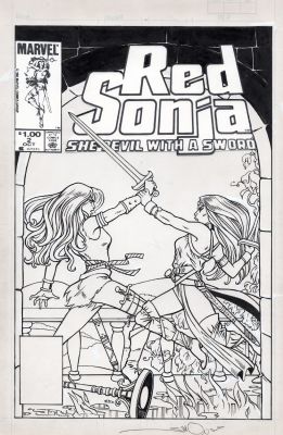 Walt Simonson | Wilshire, Mary / Walt Simonson Signed - Red Sonja She-Devil with a Sword #2 First Cover, Sonja Vs Female General 1983 | Cool Lines Art