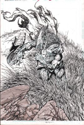 Rafael Kayanan | Conan the Savage #7 P.2 - Awesome Splash - Signed - 1996 | Anthony’s Comic Book Art