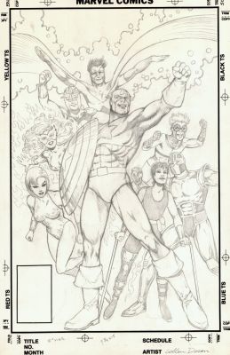 Colleen Doran | Captain America & 7 New Warriors 1990S Fully Penciled Un-Used Cover | Romitaman