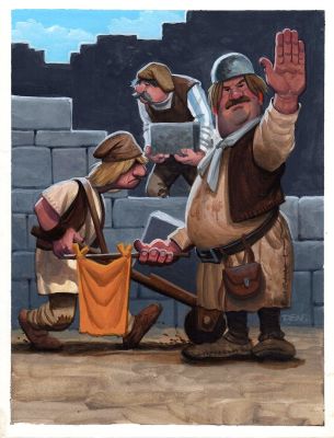 Den Beauvais | Work Crew - Guardians Published Collectible Fantasy Card Painting (1990S) | Romitaman
