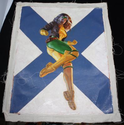 Unknown Artist? | Rogue Full Figure Painted Art on Linen - Need Info | Anthony’s Comic Book Art
