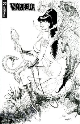 White, Rb - Vampirella V5 #22 1:15 Variant Cover Art, Dynamite Comics 2021 | Cool Lines Art