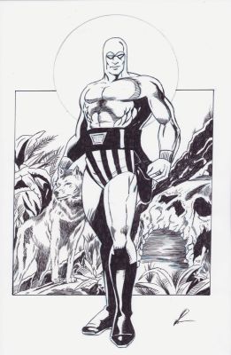 Lou Manna | The Phantom & Devil Full Figure Commission - Signed | Anthony’s Comic Book Art