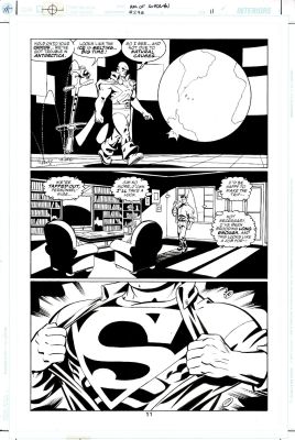 Jose Marzan, Mike Wieringo | Adventures of Superman #596 P 11 (Cover Scene with Clark Kent Ripping His Shirt Off Showing His Superman Chest!) 2001 | Romitaman
