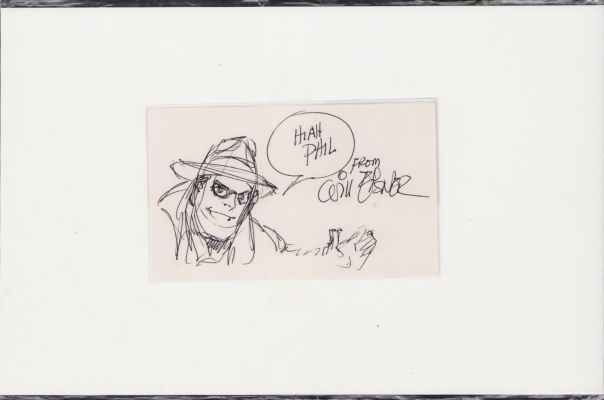 Will Eisner | Spirit Ink Art Sketch - Signed | Anthony’s Comic Book Art