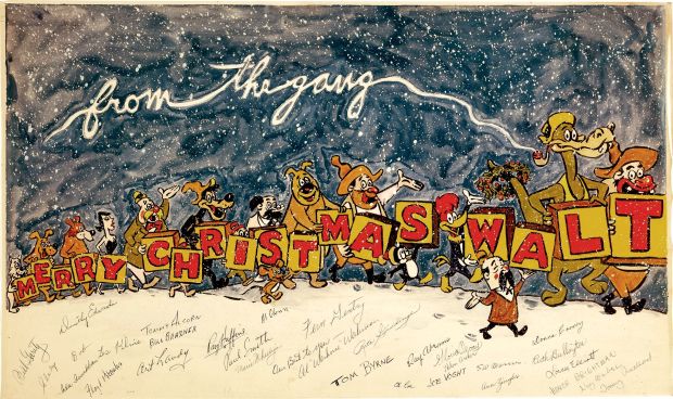 Walter Lantz Studios | Christmas Large Signed Greeting Card Painting (Signed By 31 Animators!) 1950S-1960S | Romitaman