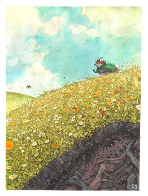 HENRICHON NIKO - Couverture originale alternative de Fang du Tome 1 -Chasseuse de démons-