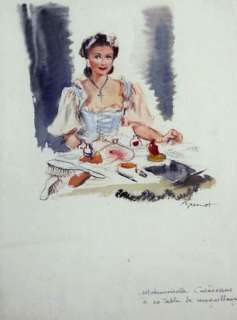 Pierre-Laurent BRENOT . Â« Mademoiselle Casadesus Â». Gouache couleurs& | Tessier Sarrou