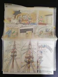 Sandron, Jacques - Planche originale et calque de coloriage (p.14) - Godaille & Godasse T.1 - Madame Sans-Gêne - (1982) | Catawiki