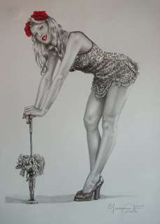 Casotto, Giovanna - original illustration "Pin-Up Ombrellina" | Catawiki