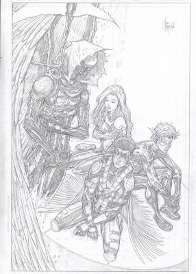 Ian Churchill – Teen Titans – 12p20 – Splash – Robin – Kid Flash | Berserker Art