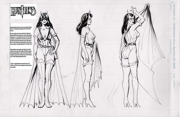 Michael Bair | Bair, Michael - Credited As Michael Hernandez - Wonder Woman #305 Huntress Design - 3-View 1983 | Cool Lines Art