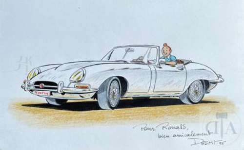 Desmit/Tintin. Dessin original illustrant Tintin au… | Dagoty
