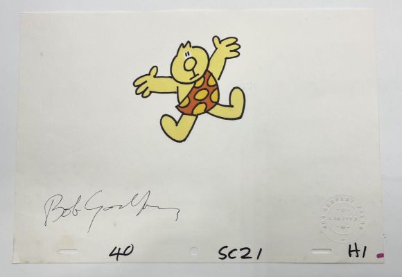 Lot 53 - An original Henrys Cat animation cell signed by Bob Godfrey and… | misc / divers