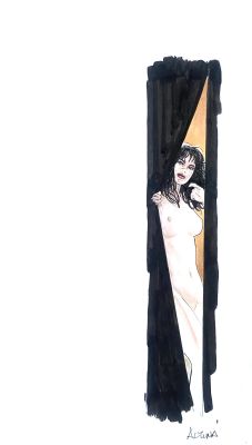 Horacio Altuna | Original illustration cm. 18,5x32. Signed. Mint. Code 2060. | Segni e Disegni