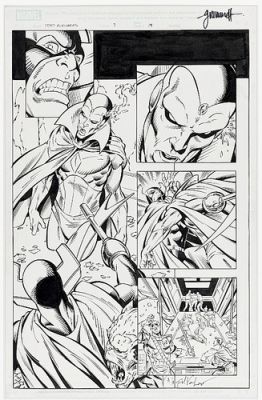 Dead Avengers #3 Page 19 Tom Grummett Original Comic Art Vision vs Grim Reaper | eBay US (Buy It Now)