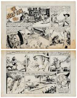 ROBINS, Sam. Tex Austin Sunday Original Comic Strip Art. In... | Potter & Potter