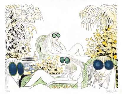Sempe, Jean-Jacques | SEMPE, JEAN-JACQUES. Les Tropéziennes. Magnifique Lithographie... | Aibo Art Auction