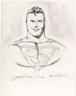 SUPERMAN PORTRAIT ORIGINAL ART BY CREATOR JOE SHUSTER. | Hake’s