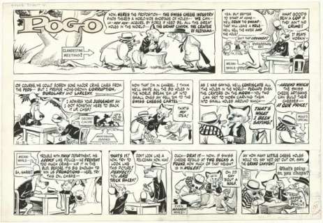 197: Kelly Pogo Sunday 11/3/63 original comic art | Russ Cochran