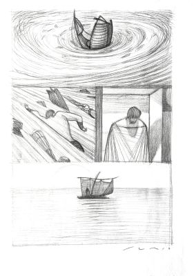 Andrea Serio | Original pencil sketch on paper cm 21x29,5. Signed. Code 2134. | Segni e Disegni