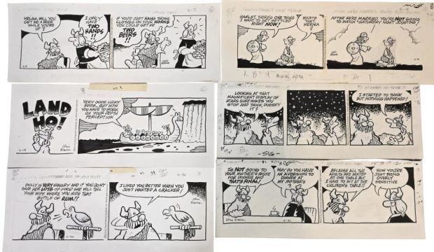 Lot 95 - 10 Chris Browne, Hagar the Horrible Daily Comic Strip Original Art Ink on paper, ten original multi-panel daily comic… | misc / divers