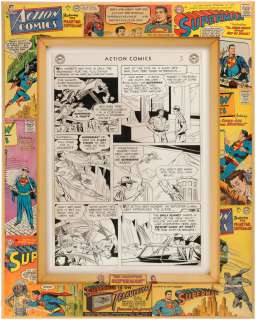 WAYNE BORING "ACTION COMICS" #199 COMIC BOOK PAGE ORIGINAL ART CUSTOM FRAMED DISPLAY. | Hake’s