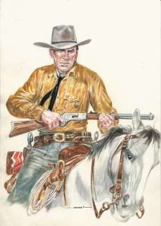 Tex - Virigilio Muzzi - illustrazione orig. "In Sella" - Pagina sciolta - Prima edizione | Catawiki