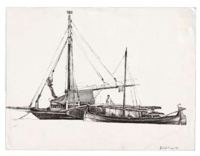 Yvon Le Corre | DIVALO et YUNA encre de chine; 61x46 cm | A la marge