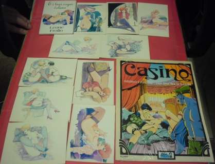 Leone Frollo - Set cpl 10 Cartoline + Vol. Fumetti "Casino 4" - Page volante - EO | Catawiki