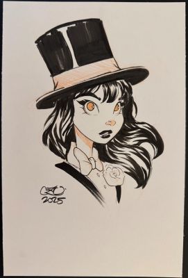 Chrissie Zullo Uminga | Chrissie Zullo Uminga Zatanna Head Sketch | ComicArtFans Classifieds