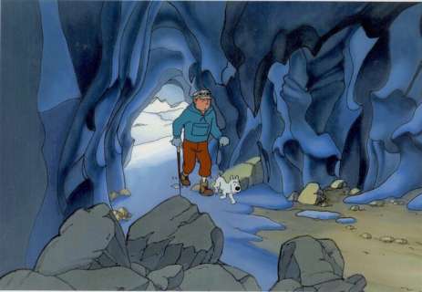 Ellipse  - Original Production Cel + Copy Background - Tintin au Tibet - (1992) | Catawiki