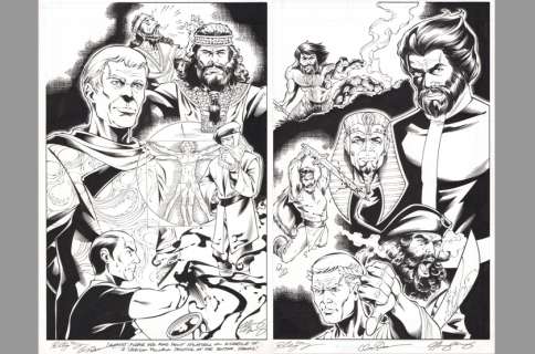 Star Trek Legion of Super Heroes #5 Splash Page Set ~ Flint & Vandal Savage