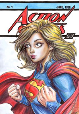 Angel Bazal | Supergirl - VINTAGE BEAUTY / Bazal. 8,3x11,7 in | Raremarq (Buy It Now)