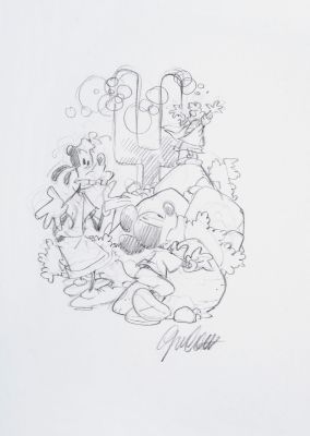 Cavazzano Giorgio - "Topolino e il sole nel buio ", 2019 | Urania Casa d’Aste