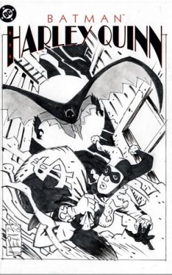 BATMAN HARLEY QUINN WRAPAROUND SKETCH COVER ORIGINAL INKED ART SIGNED NEIL VOKES | eBay US