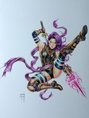 Jean Medeiros | Psylocke Illustration | Raremarq (Buy It Now)