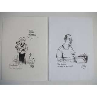 DOMAS Tatiana (née en 1976) Lot de 2 dessins Noir et Blanc sur feuille libre de format 21 x 30 cm. Signés et datés 2004. Réalisation... | Tajan