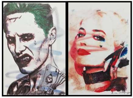 Emma Wildfang - Harley Quinn and Joker - Page volante - Orig. artwork-pastels Ã  l’huile sur un carton d’artiste | Catawiki