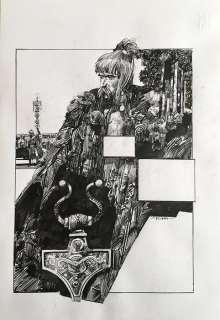 Sergio Toppi - illustrazione originale cm 35 x 50 - Page volante | Catawiki