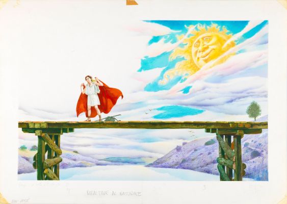 Lot 238 - Sergio (Romano Rizzato) - Aesop’s Fables - The Wind and the Sun, 1983 | Urania Casa d’Aste