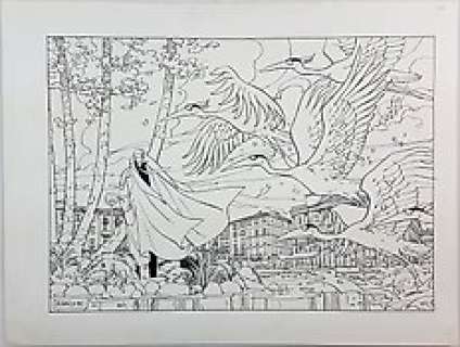  - Nathan Never - G. Bonazzi - original artwork "Nathan a Lugano" - (1992) 