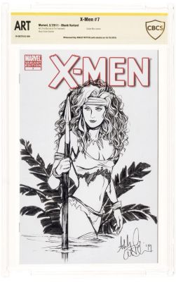 Savage Land Rogue X-Men sketch cover by Ashley Witter | Raremarq (Buy It Now)