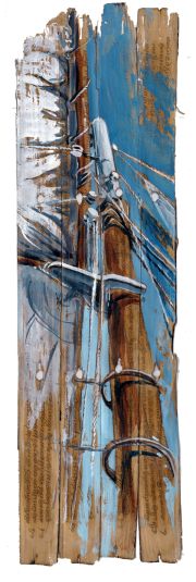 Sophie Ladame | Aquarelles, encre et mine de plomb sur ancien livre de prière 17 x 59 cm | A la marge